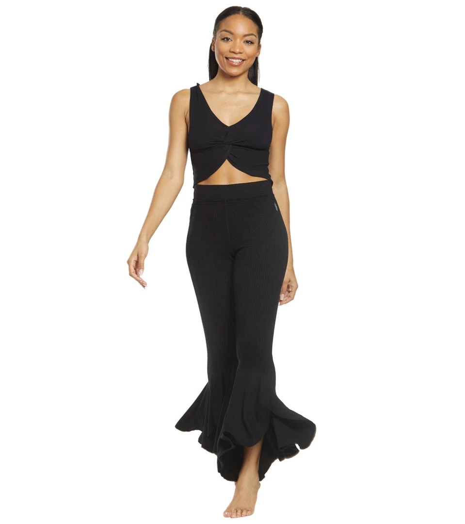 Women Free People New Moon Ribbed Top Black 6 Women Free People New Moon Ribbed Top Black