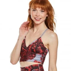 Beyond Yoga Lux Criss-Cross Cropped Yoga Tank Peony Scarlet Sun CLOTHING