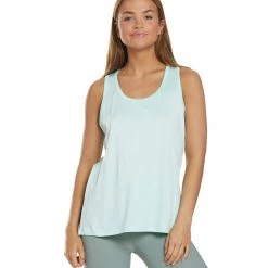 Marika Nicole Singlet Yoga Tank Top Heather Fair Aqua 10 Marika Nicole Singlet Yoga Tank Top Heather Fair Aqua