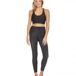 CLOTHING Onzie Ribbed Sweetheart 7/8 Yoga Leggings Black 12 CLOTHING Onzie Ribbed Sweetheart 7/8 Yoga Leggings Black