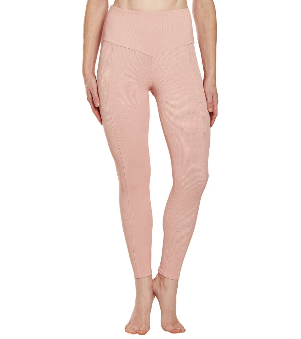 Onzie Ribbed Sweetheart 7/8 Yoga Leggings Apricot 3 Onzie Ribbed Sweetheart 7/8 Yoga Leggings Apricot
