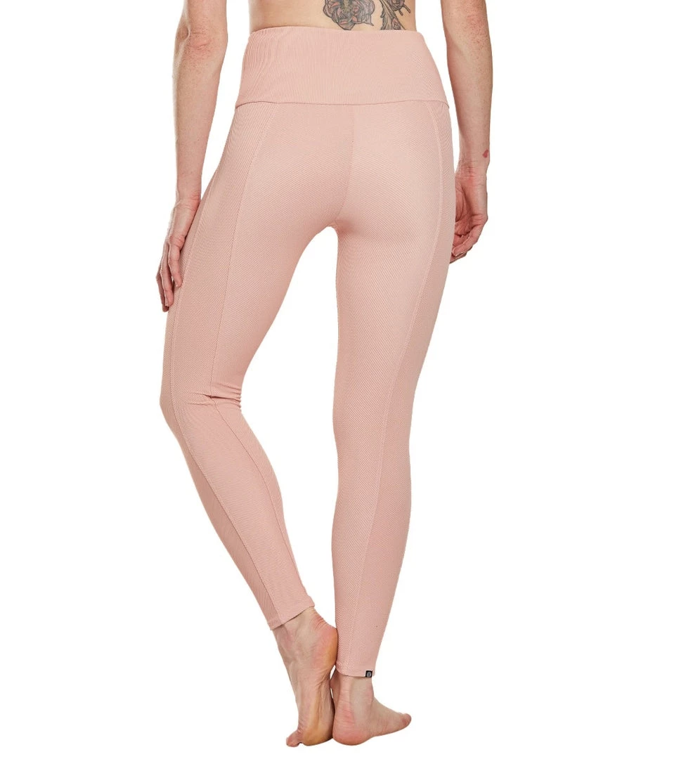 Onzie Ribbed Sweetheart 7/8 Yoga Leggings Apricot 5 Onzie Ribbed Sweetheart 7/8 Yoga Leggings Apricot
