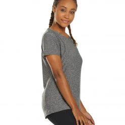 CLOTHING Marika Finish Line Short Sleeve Tee Heather Charcoal