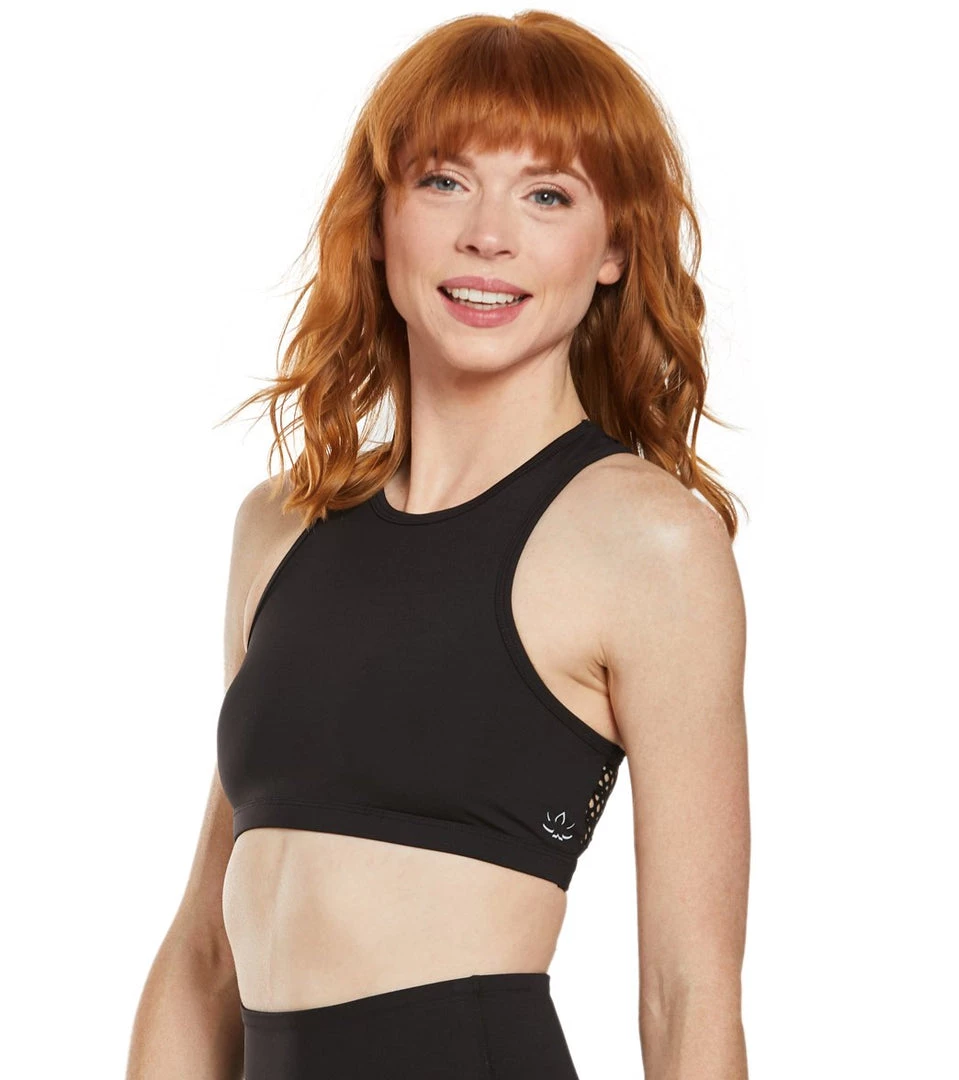 Beyond Yoga Sportflex Punched Racerback Yoga Sports Bra Black CLOTHING 7 Beyond Yoga Sportflex Punched Racerback Yoga Sports Bra Black CLOTHING