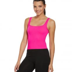 Free People Square One Seamless Cami Pink CLOTHING