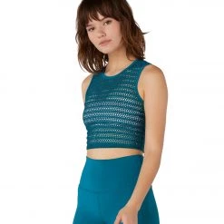 CLOTHING Beyond Yoga Sportflex Top Notch Cropped Yoga Tank Bali Blue 10 CLOTHING Beyond Yoga Sportflex Top Notch Cropped Yoga Tank Bali Blue