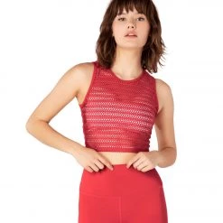 CLOTHING Beyond Yoga Sportflex Top Notch Cropped Yoga Tank Scarlet Sun
