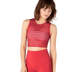 CLOTHING Beyond Yoga Sportflex Top Notch Cropped Yoga Tank Scarlet Sun