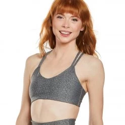 Beyond Yoga Drip Dot Yoga Sports Bra Black And White Silver Drip Dot CLOTHING
