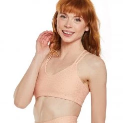 CLOTHING Beyond Yoga Drip Dot Yoga Sports Bra Coral Dust Rose Gold Drip Dot