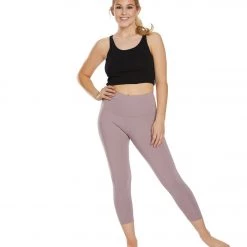 Balance Collection Ultra High Waisted Yoga Capris Quail CLOTHING