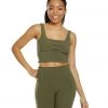 Free People Movement Lyla Crop Yoga Tank Top Army CLOTHING