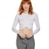 Beyond Yoga Crossroads Reversible Cropped After Yoga Pullover White