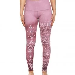 Mika Yoga Wear Kaya High Waisted Printed Yoga Leggings Mystic Henna Mauve