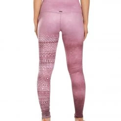 Mika Yoga Wear Kaya High Waisted Printed Yoga Leggings Mystic Henna Mauve