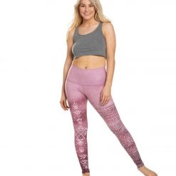 Mika Yoga Wear Kaya High Waisted Printed Yoga Leggings Mystic Henna Mauve