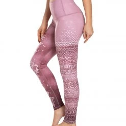 Mika Yoga Wear Kaya High Waisted Printed Yoga Leggings Mystic Henna Mauve