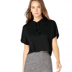 CLOTHING Beyond Yoga Good Start Cropped Yoga Hoodie Black