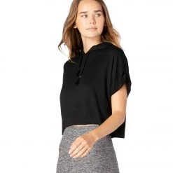 CLOTHING Beyond Yoga Good Start Cropped Yoga Hoodie Black