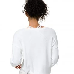Onzie Weekend Crew Neck Pullover White Hush Puppy