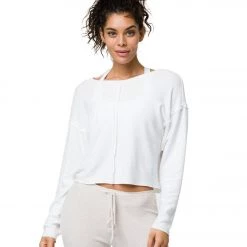 Onzie Weekend Crew Neck Pullover White Hush Puppy