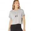 CLOTHING Beyond Yoga Good Start Cropped Yoga Hoodie Light Heather Gray