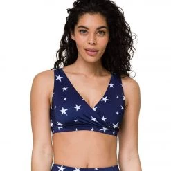 Onzie Reversible Yoga Sports Bra Marine Navy Stars CLOTHING