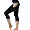 Onzie Athletic Yoga 7/8 Leggings Black Shiny Taupe