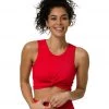 Onzie Front Twist Yoga Crop Top Red Rib