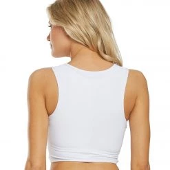 Onzie Front Twist Yoga Crop Top White Rib