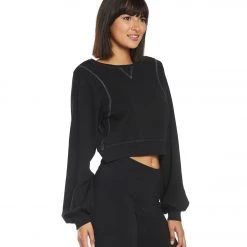 Hard Tail Reverse Angle Stripe Pullover Black