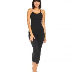 CLOTHING Hard Tail Back Laced Halter Support Tank Top Black 12 CLOTHING Hard Tail Back Laced Halter Support Tank Top Black