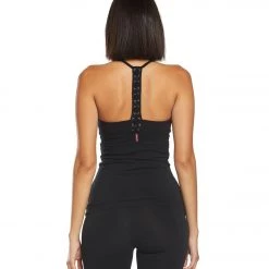 CLOTHING Hard Tail Back Laced Halter Support Tank Top Black 15 CLOTHING Hard Tail Back Laced Halter Support Tank Top Black