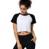 Onzie Baseball Crop Top Black CLOTHING