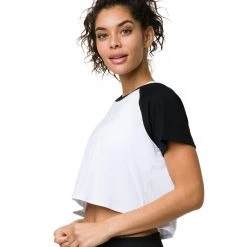 Onzie Baseball Crop Top Black CLOTHING