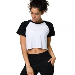 Onzie Baseball Crop Top Black CLOTHING