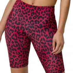Onzie High Rise Bike Shorts Red Leopard CLOTHING