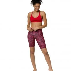 Onzie High Rise Bike Shorts Red Leopard CLOTHING