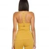 Hard Tail Back Laced Halter Support Tank Top Honeygold CLOTHING