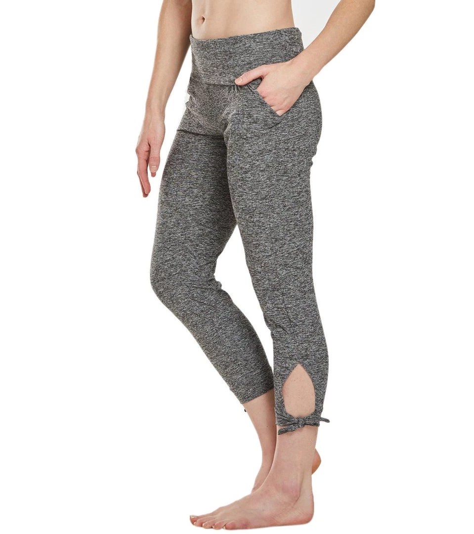 Beyond Yoga Keep It Lightweight And Easy Foldover Midi Sweatpant Joggers Black And White CLOTHING 7 Beyond Yoga Keep It Lightweight And Easy Foldover Midi Sweatpant Joggers Black And White CLOTHING
