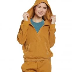 Free People Movement Reyes Solid Hoodie Khaki CLOTHING