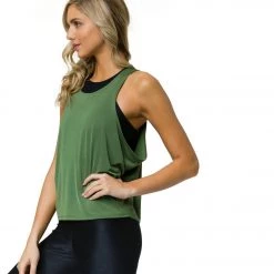 Onzie Tone Yoga Tank Olive Twist CLOTHING