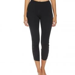 Hard Tail Laced Yoga Capris Black 10 Hard Tail Laced Yoga Capris Black