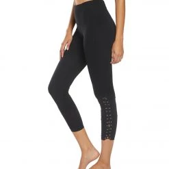 Hard Tail Laced Yoga Capris Black 13 Hard Tail Laced Yoga Capris Black