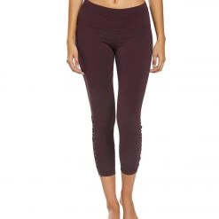 Hard Tail Laced Yoga Capris Red Plum CLOTHING 10 Hard Tail Laced Yoga Capris Red Plum CLOTHING