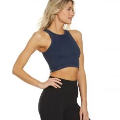 Free People Seamless Roxy Yoga Tank Navy CLOTHING