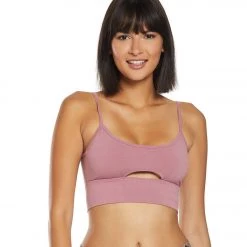Hard Tail Low Back Cut Out Midi Sports Bra Dusty Rose