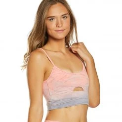 Hard Tail Low Back Cut Out Midi Sports Bra Wildflower Rainbow Horizon CLOTHING