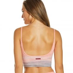 Hard Tail Low Back Cut Out Midi Sports Bra Wildflower Rainbow Horizon CLOTHING