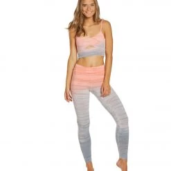 Hard Tail Low Back Cut Out Midi Sports Bra Wildflower Rainbow Horizon CLOTHING